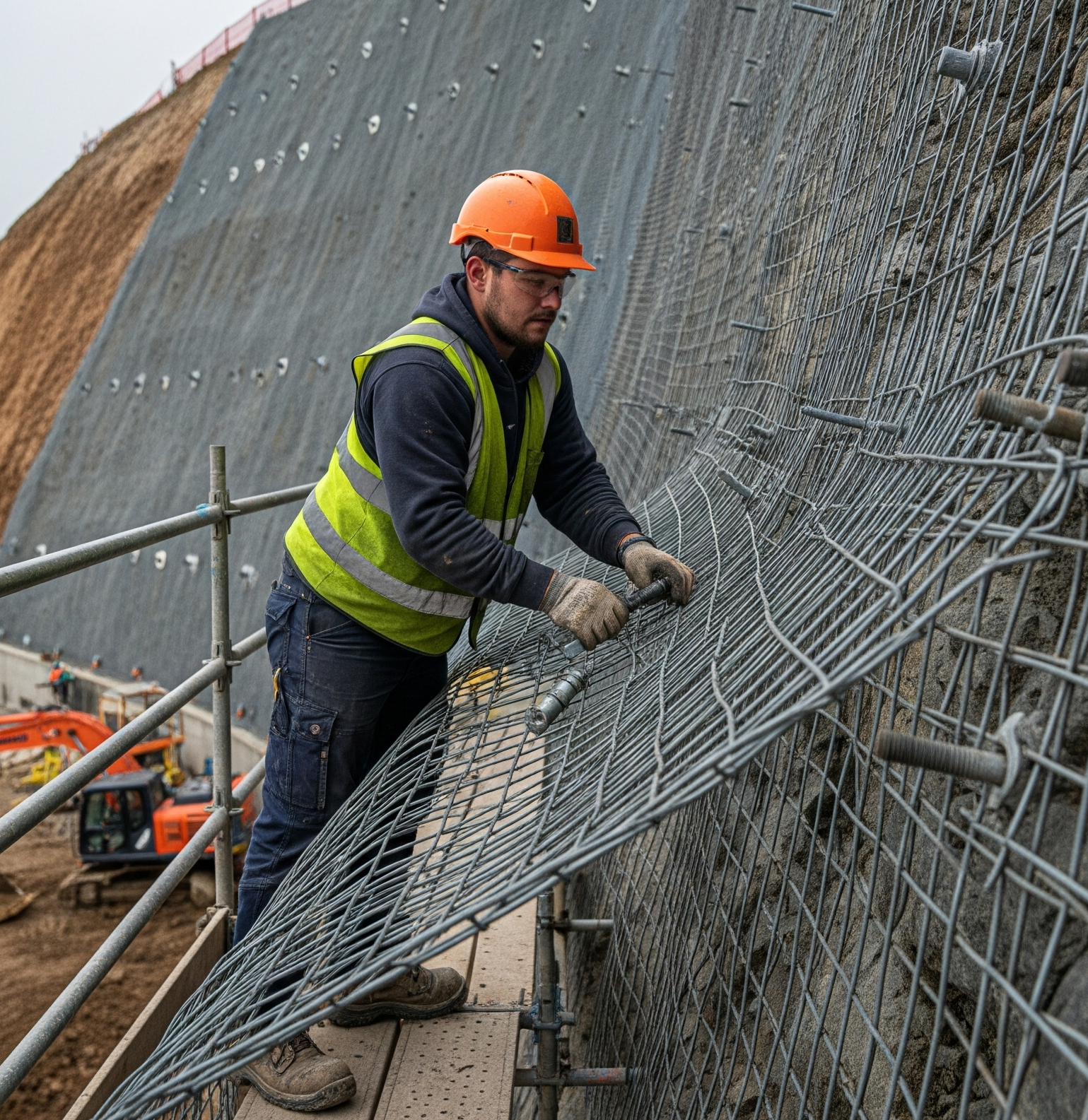 Rockfall Protection Mesh Installation